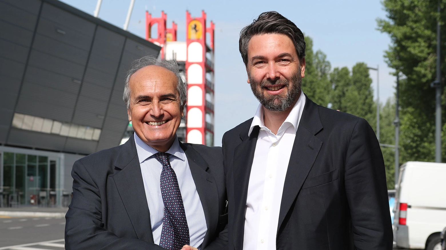Roberto Marazzi (a sinistra) con il presidente di Formula Imola, Uberto Selvatico Estense