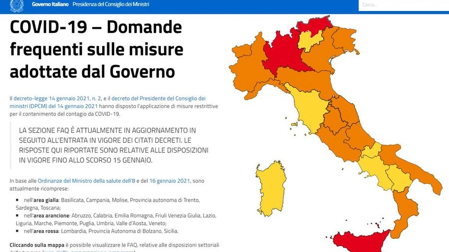 Covid, l'Italia e i colori delle Regioni