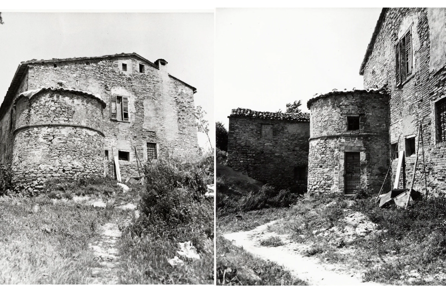 A sinistra, la cappellina dove vennero staccati gli affreschi (foto del 1969)