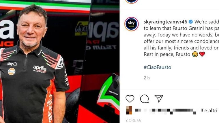 Fausto Gresini nel ricordo del team di Valentino Rossi (foto da Instagram)