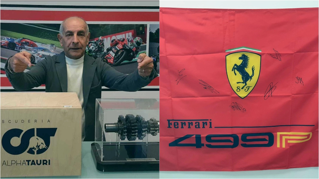 All’autodromo commissari e ufficiali di gara porteranno pezzi da collezione: da un cambio dell’Alpha Tauri a bandiere autografate della Ferrari