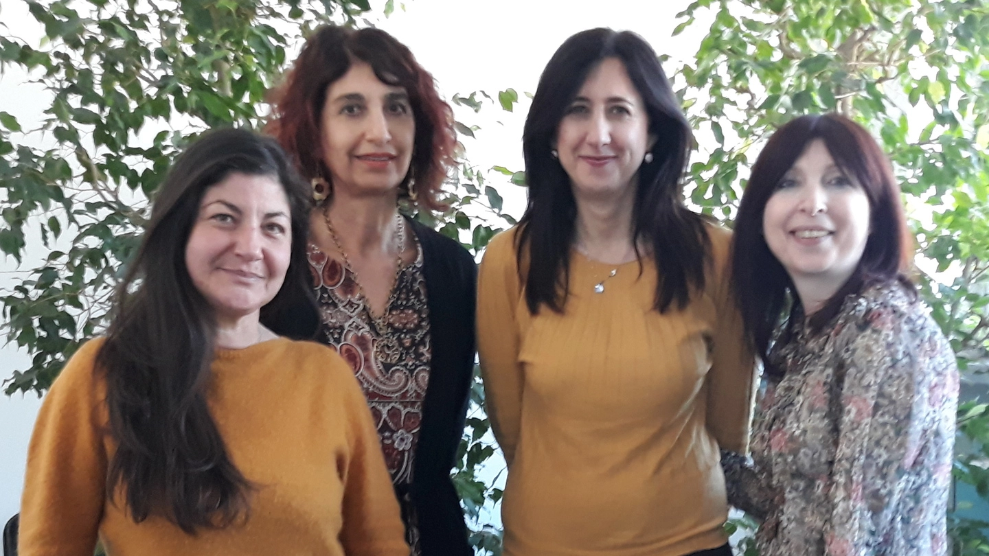 Da sinistra: Alessandra Zappatore, Elisabetta Battiliani, Claudia Resta e Paola Paiano, le curatrici del progetto