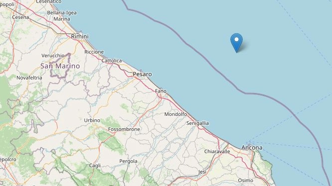 Terremoto nella costa marchigiana anconetana (immagine da Ingv)