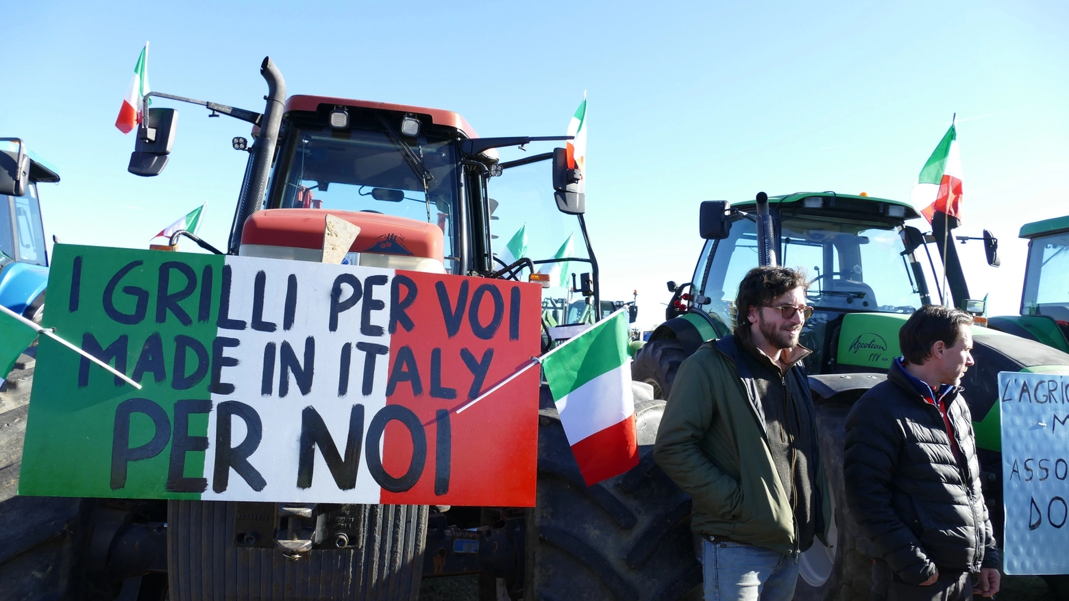 Gli agricoltori protestano in tutta Italia, un momento di una recente manifestazione