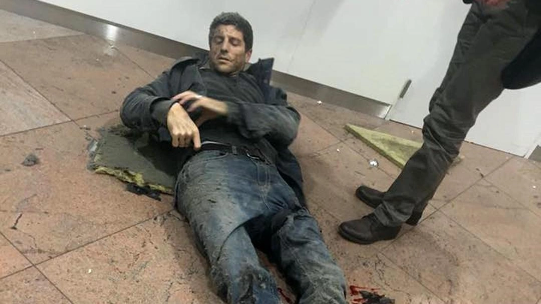 Sebastien Bellin, ferito nell'attentato di Bruxelles (Foto Ansa)