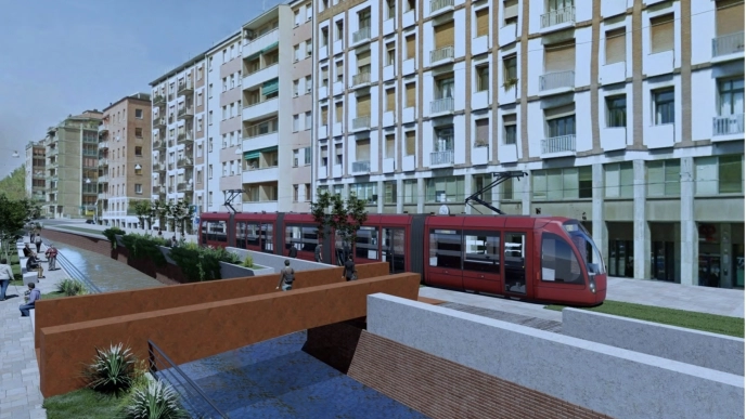 Una ricostruzione di come sarà il tram a Bologna