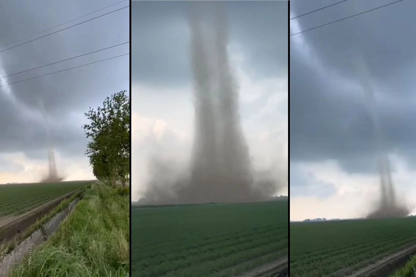 Lo sviluppo del Tornado di stamattina sul delta del Po: video tratto da Emilia Romagna Meteo