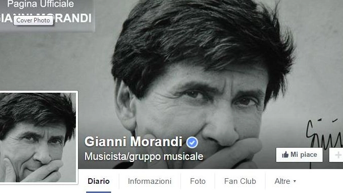 Il profilo Facebook di Gianni Morandi