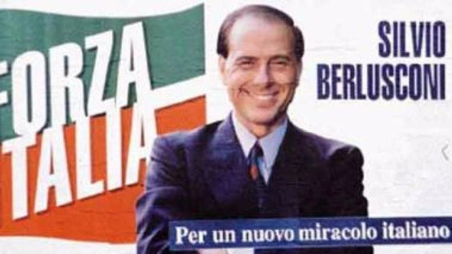 Campagna elettorale 1994: compare lo slogan, "per un nuovo miracolo italiano"