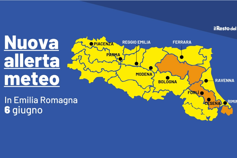 L'allerta meteo in Emilia Romagna per il 6 giugno