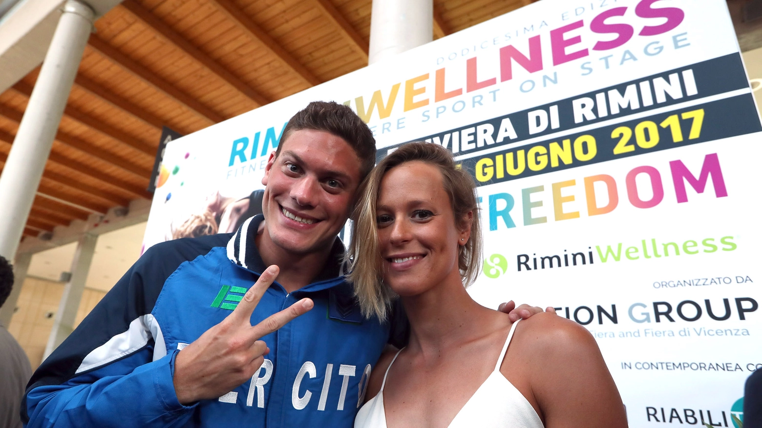 Simone Sabbioni e Federica Pellegrini a RiminiWellness (foto Petrangeli)