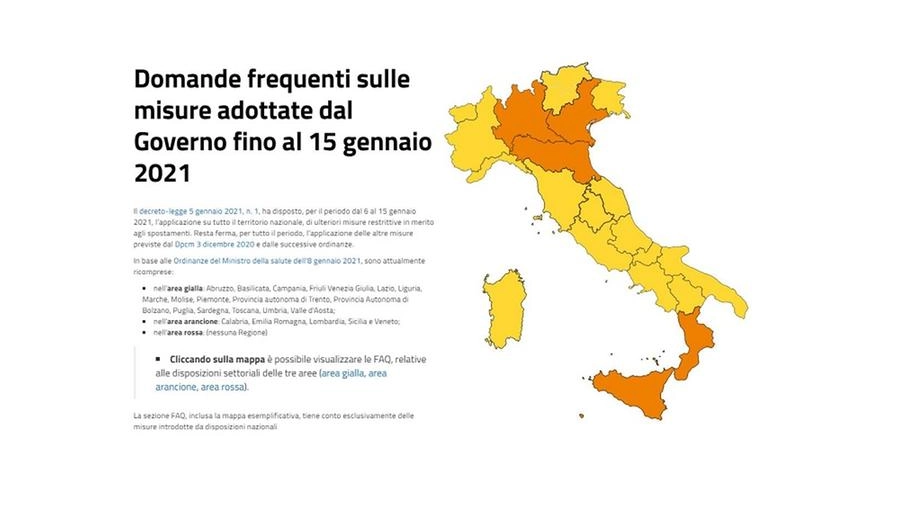 Le zone in Italia in vigore attualmente
