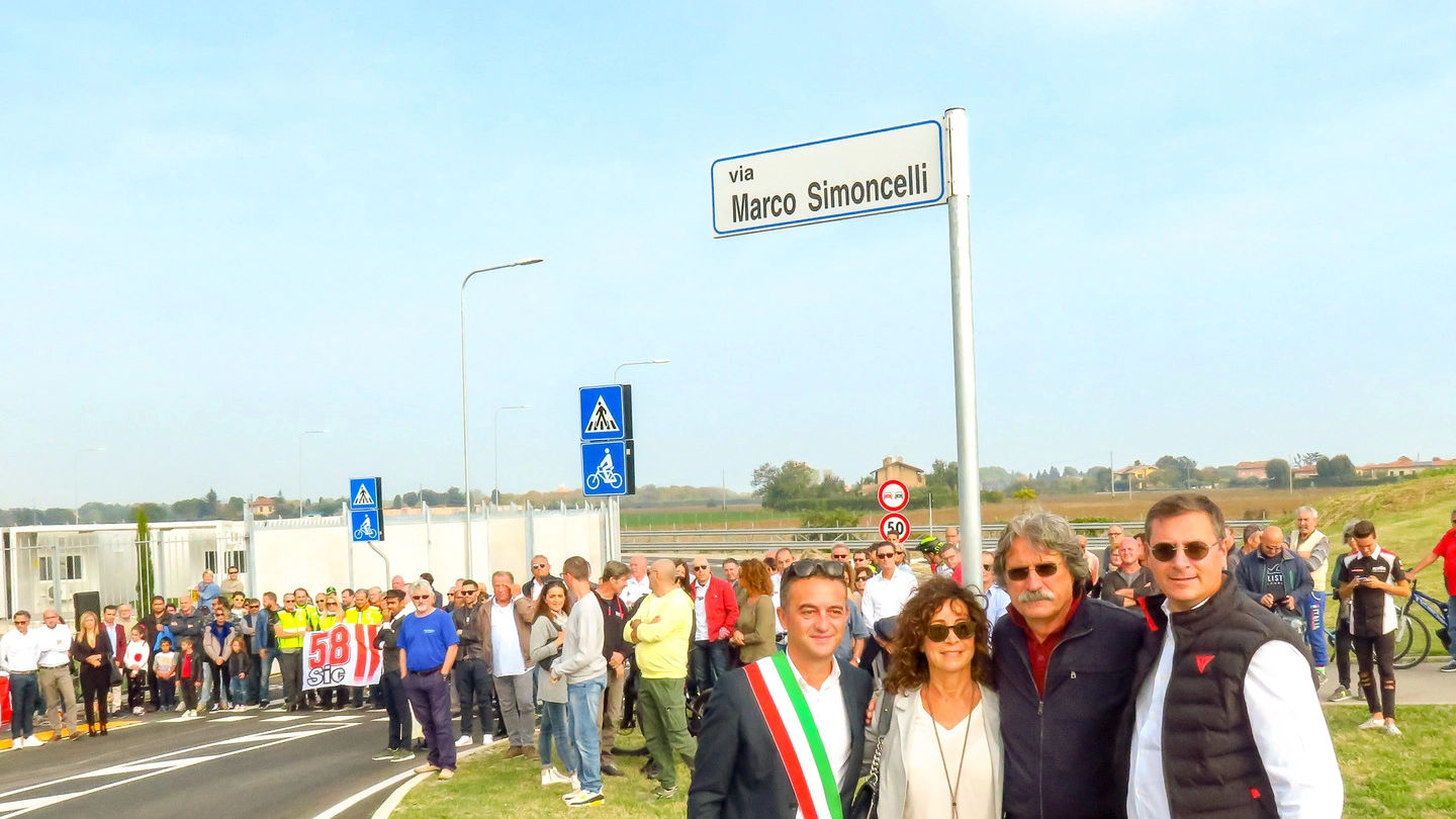 Una strada intitolata a Marco Simoncelli all'autodromo di Misano (foto Petrangeli)