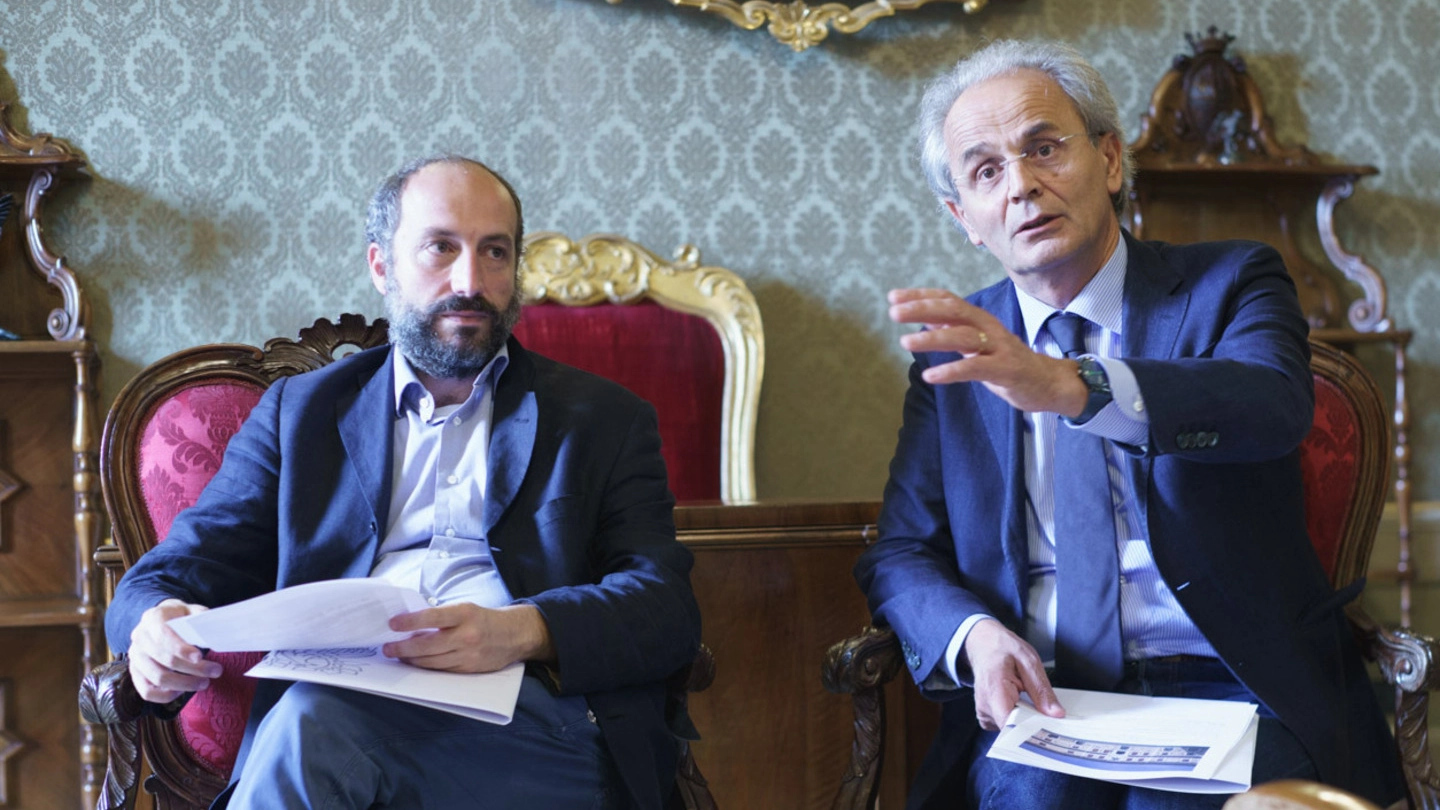 Il sindaco Paolo Calcinaro e il rettore Sauro Longhi (Foto Zeppilli)