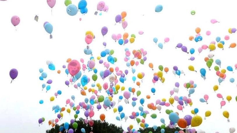 I palloncini volano in cielo (foto Scardovi)