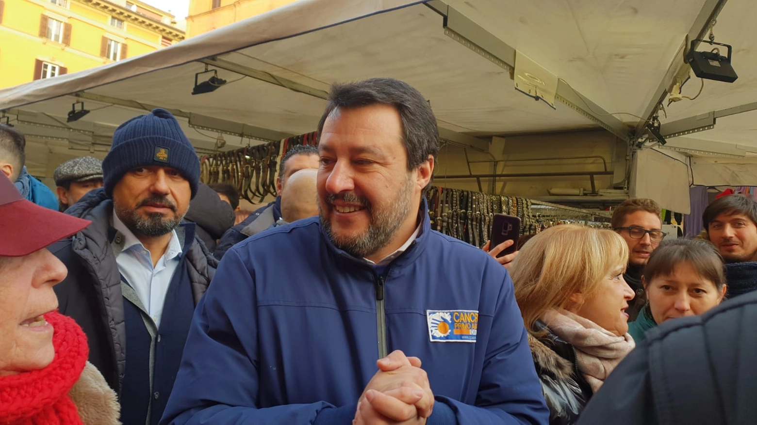 Salvini in Piazzola (foto Dire)