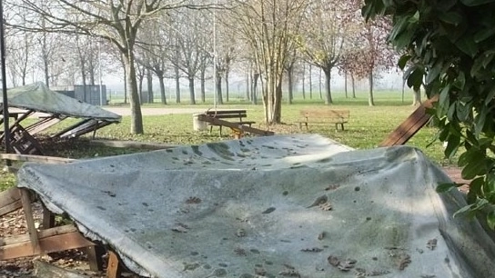 Il parco di Luzzara devastato dai vandali