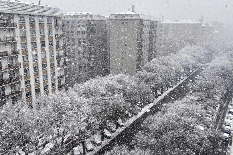 La neve a Torino l'8 dicembre 2021 (Ansa)