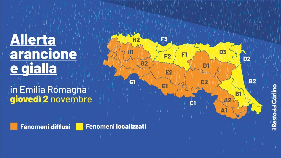 Allerta meteo per piogge e frane in Emilia Romagna