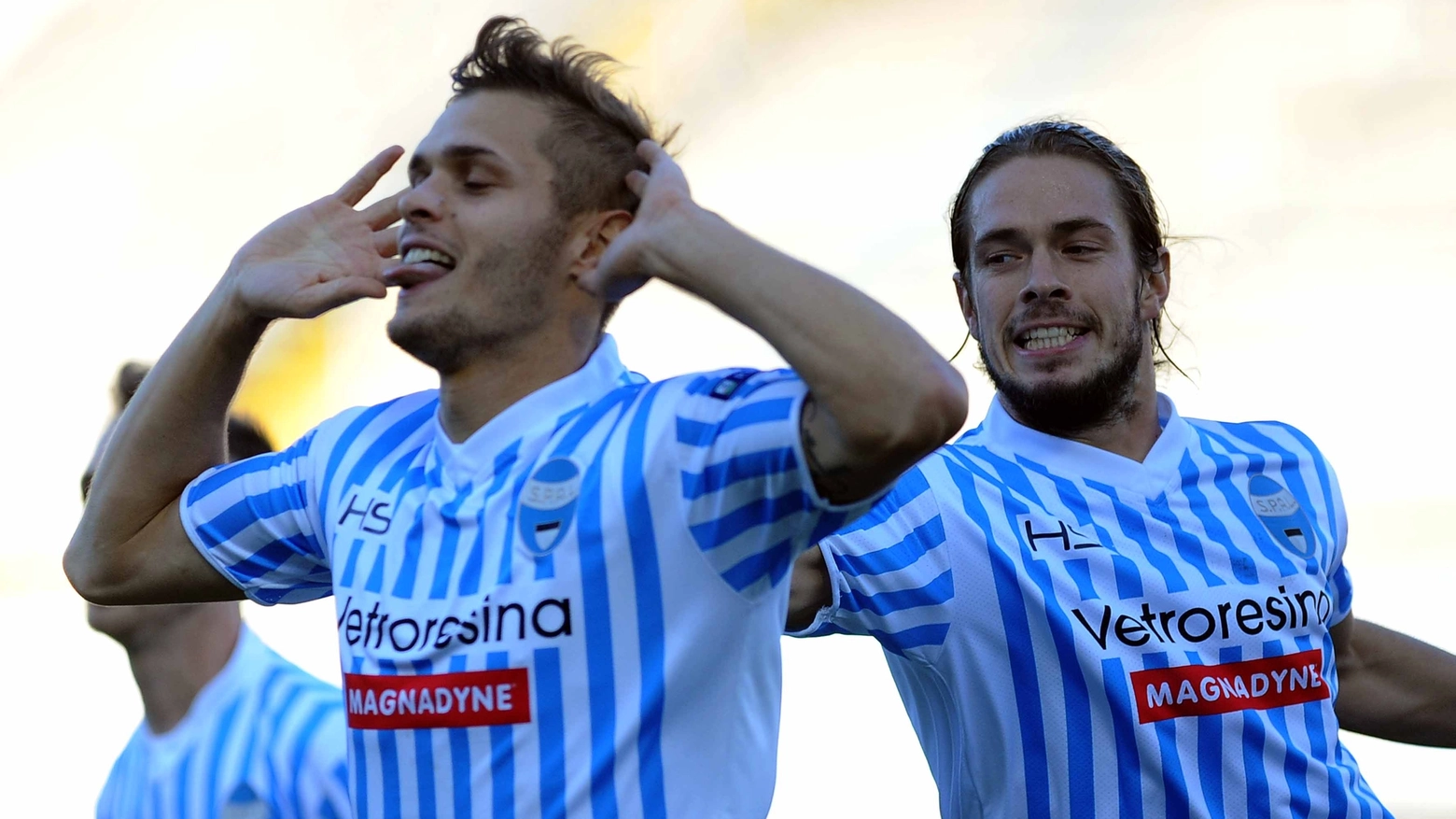 L'esultanza di Finotto dopo il gol contro il Brescia (Businesspress)