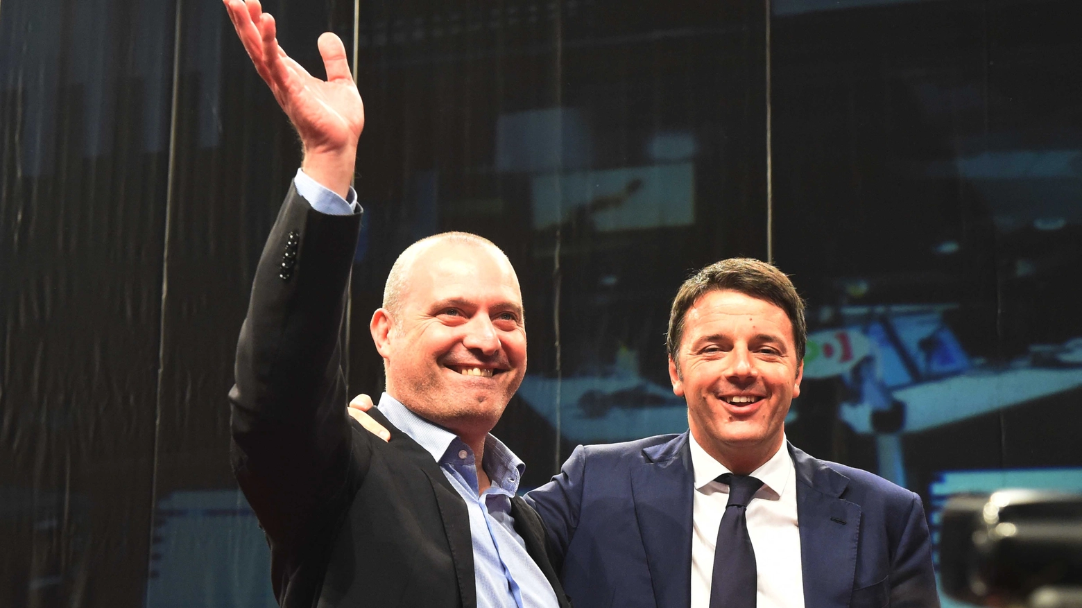 Bonaccini e Renzi quando erano compagni di partito (FotoSchicchi)