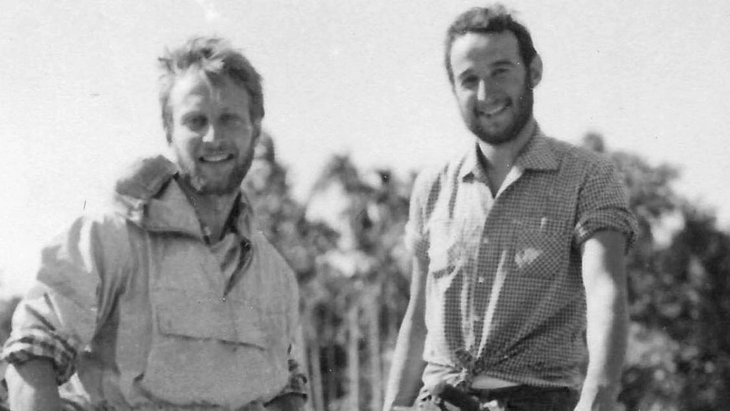 Monetti e Tartarini in una foto scattata durante il viaggio, che iniziò il 30 settembre 1957