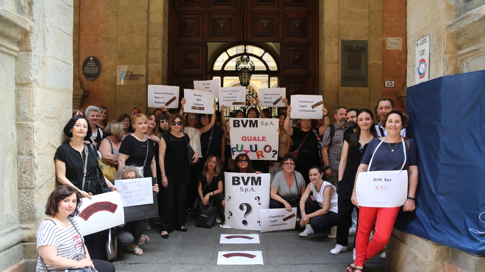 La protesta dei dipendenti Les Copains (foto Schicchi)