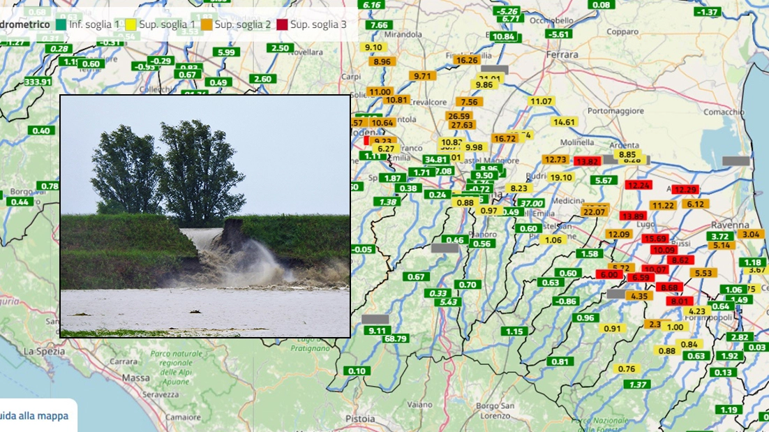 I livelli idrometrici dei fiumi in Emilia Romagna