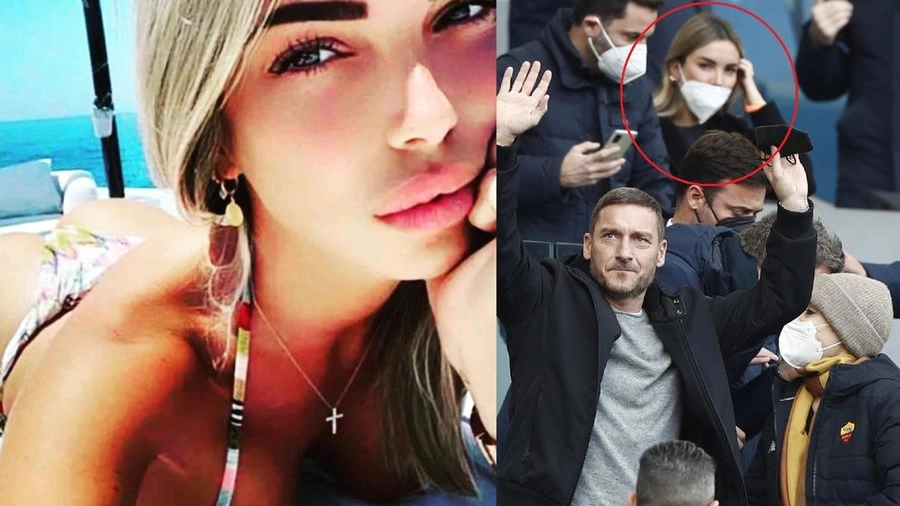 Noemi Bocchi a sinistra in una foto Instagram. A destra sugli spalti per Roma-Genoa