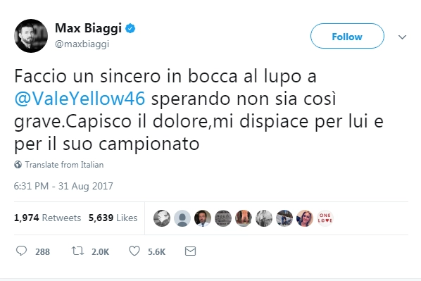 Max Biaggi (da Twitter)