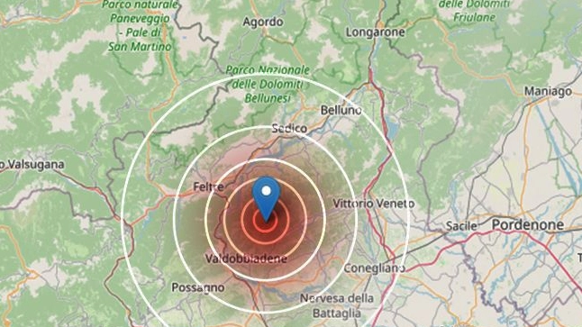 Scosse di terremoto nel Trevigiano