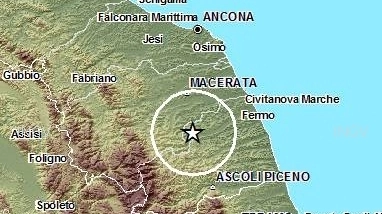 L’area interessata dalla scossa di terremoto (Fonte Ingv.it)