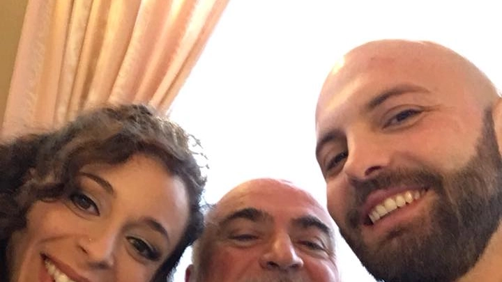 Don Evandro Gherardi con Massimo Carlini e Cristina Swid