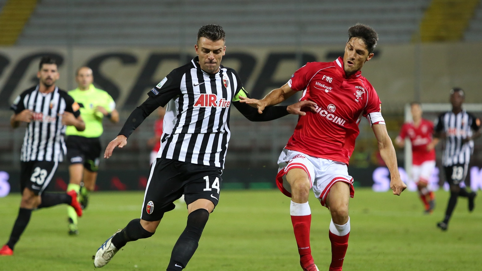 L'Ascoli è uscito sconfitto dal Renato Curi per 2-0 (Foto Crocchioni)