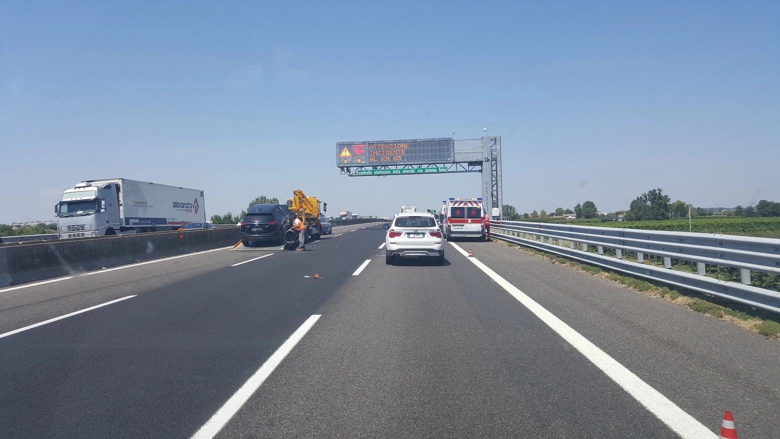 Autostrada A14, coda tra Faenza e la diramazione per Ravenna