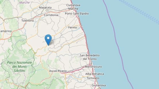 Terremoto a Santa Vittoria in Matenano (Fermo) foto Ingv / Openstreetmap