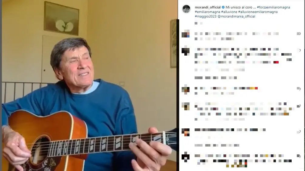 Gianni Morandi canta Romagna Mia su Instagram