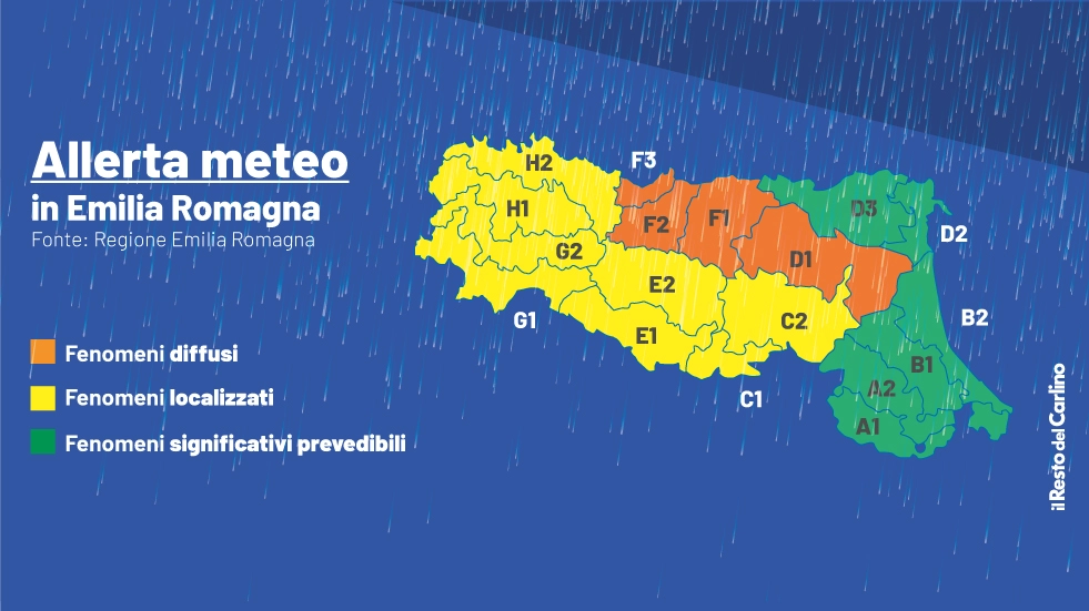 Allerta meteo in Emilia Romagna: ancora pioggia, preoccupano le piene dei fiumi