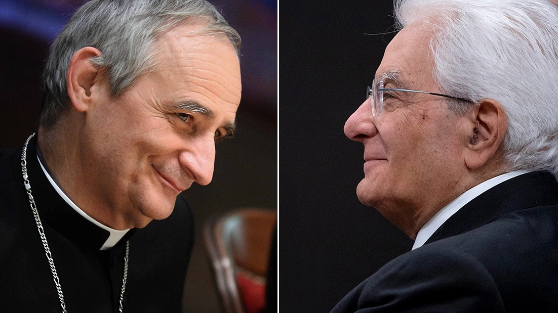 Il cardinale Matteo Zuppi e il presidente Sergio Mattarella: saranno al Meeting 2023
