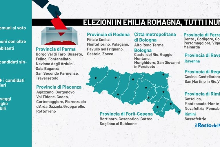 Elezioni comunali in Emilia Romagna, dove si vota il 3 e 4 ottobre