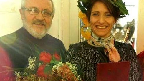 Maurizio Bertaccini insieme alla figlia Chiara nel giorno della sua laurea