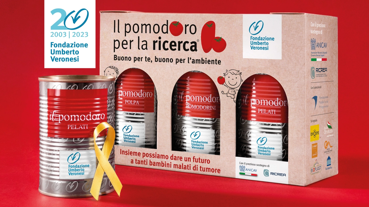 Il Pomodoro per la Ricerca 2023 di Fondazione Veronesi per sostenere la ricerca sulla cura dei tumori infantili: ecco dove fare la donazione