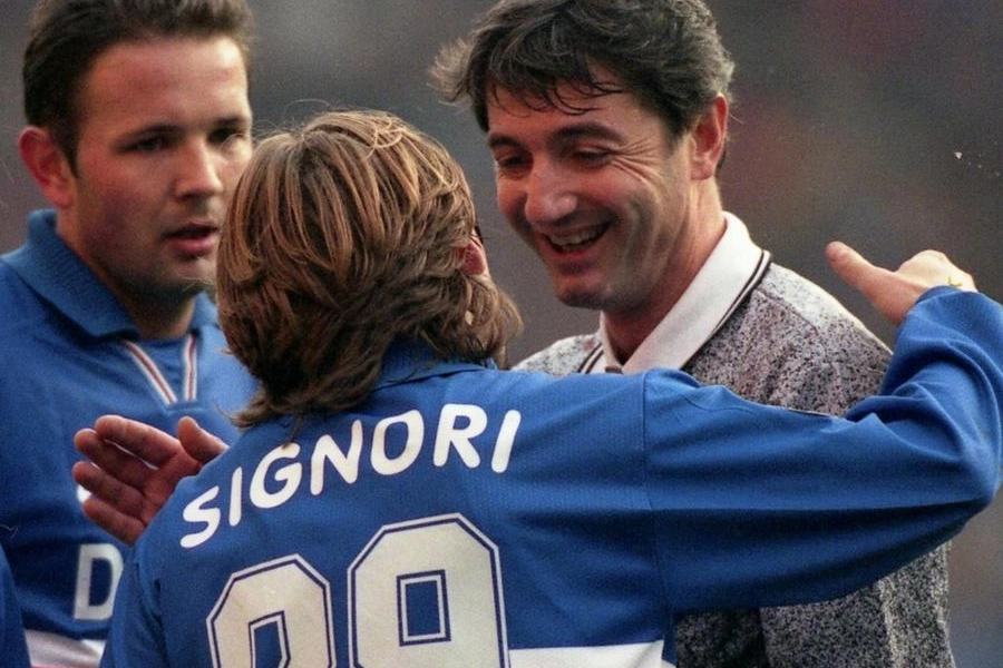 Signori con Mihajlovic, compagni alla Samp, in una sfida contro l’Inter del dicembre 1997