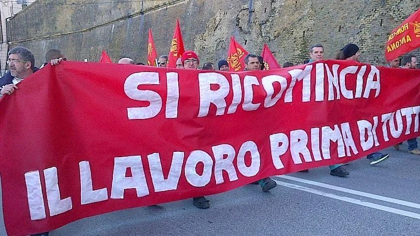 Ancona, uno sciopero dei lavoratori Fincantieri (Foto di repertorio Antic)