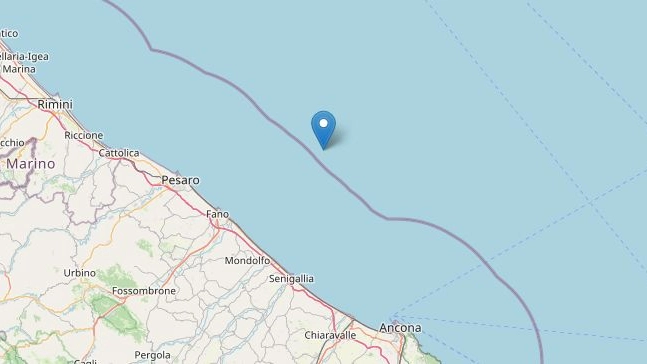Terremoto di magnitudo 3.0 a Pesaro (da Ingv)