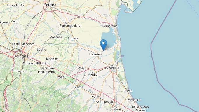 Terremoto: due scosse di magnitudo 2.7 e 2.8 nella notte ad Est di Alfonsine di Ravenna (Foto Ingv)