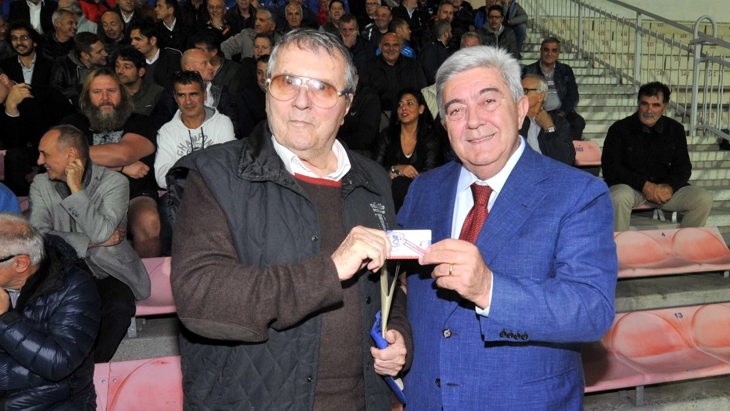 Milto Baratella con il presidente della Rugby Rovigo Delta, Francesco Zambelli
