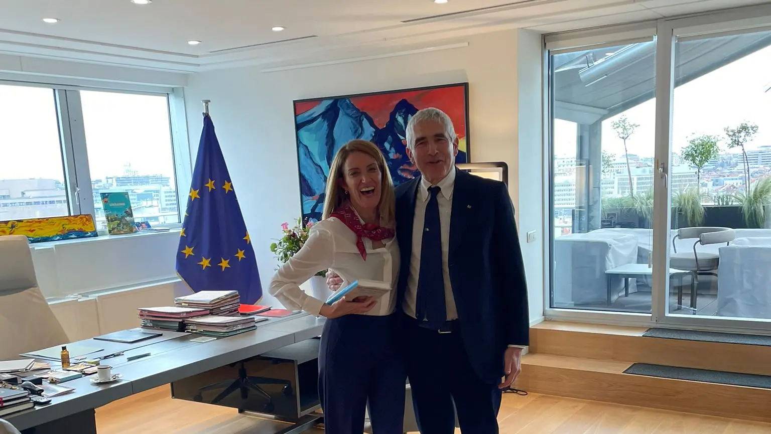 Pier Ferdinando Casini incontra Roberta Metsola, presidente maltese del Parlamento europeo