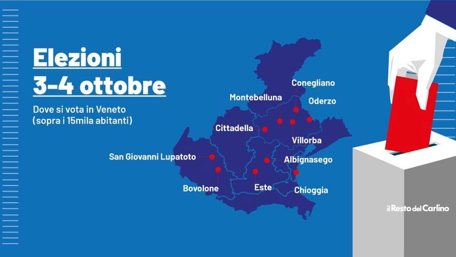 Elezioni Veneto 3 e 4 ottobre 2021: i comuni sopra i 15 mila abitanti alle urne