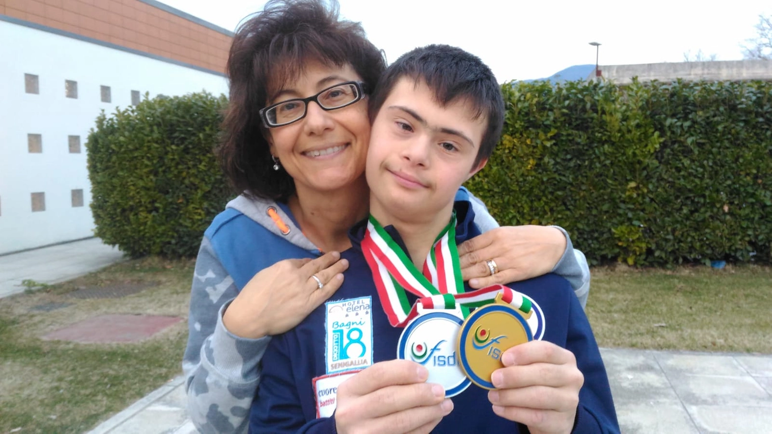 Lorenzo Bronzini con la mamma